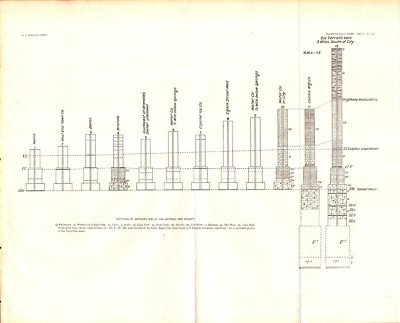 SAN ANTONIO & VICINITY, TEXAS,  ARTESIAN WELLS Antique print 1898