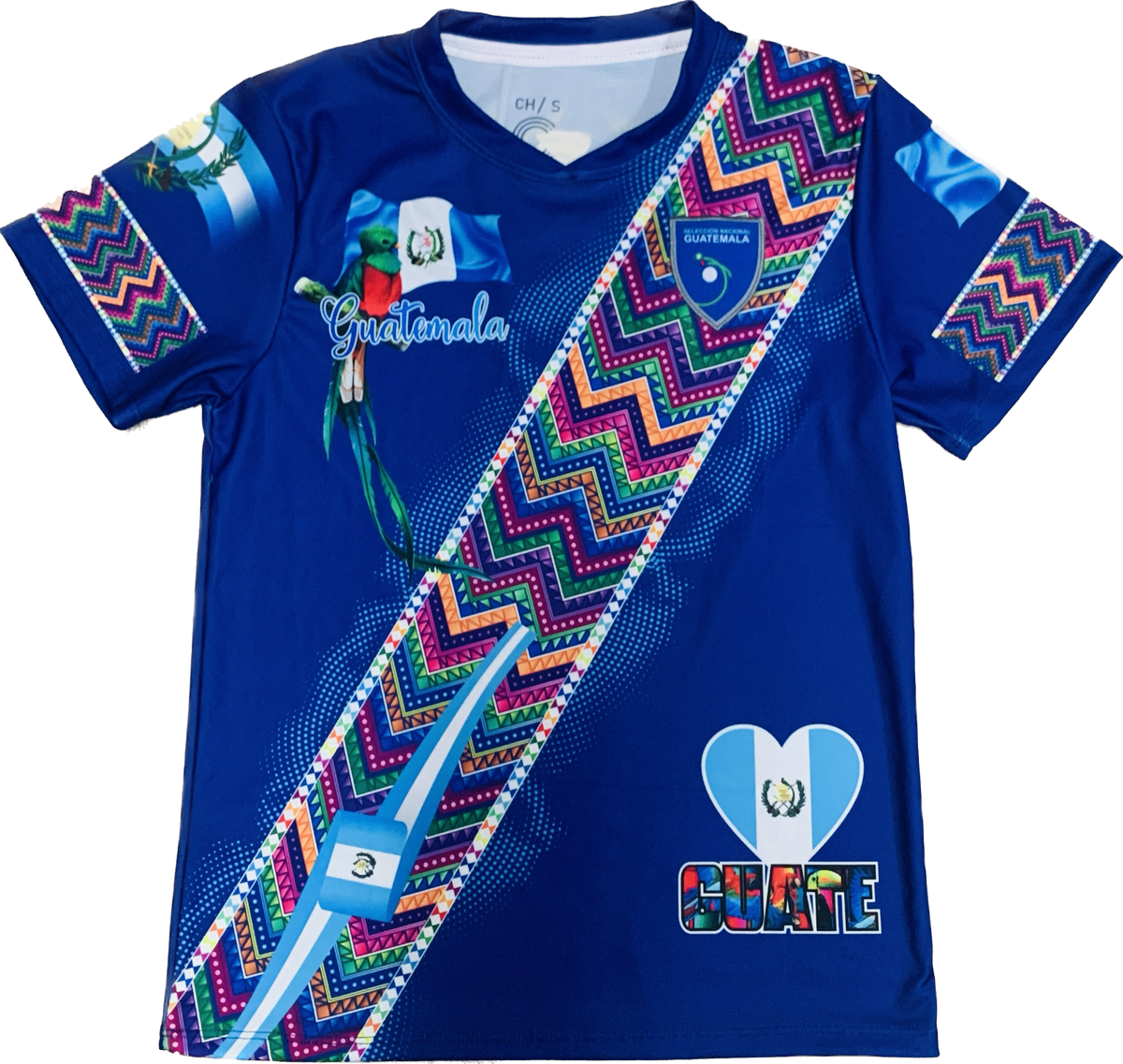 CAMISETA TÍPICA DE GUATEMALA AZUL 2023 TALLAS PARA HOMBRE/ GUATEMALA JERSEY