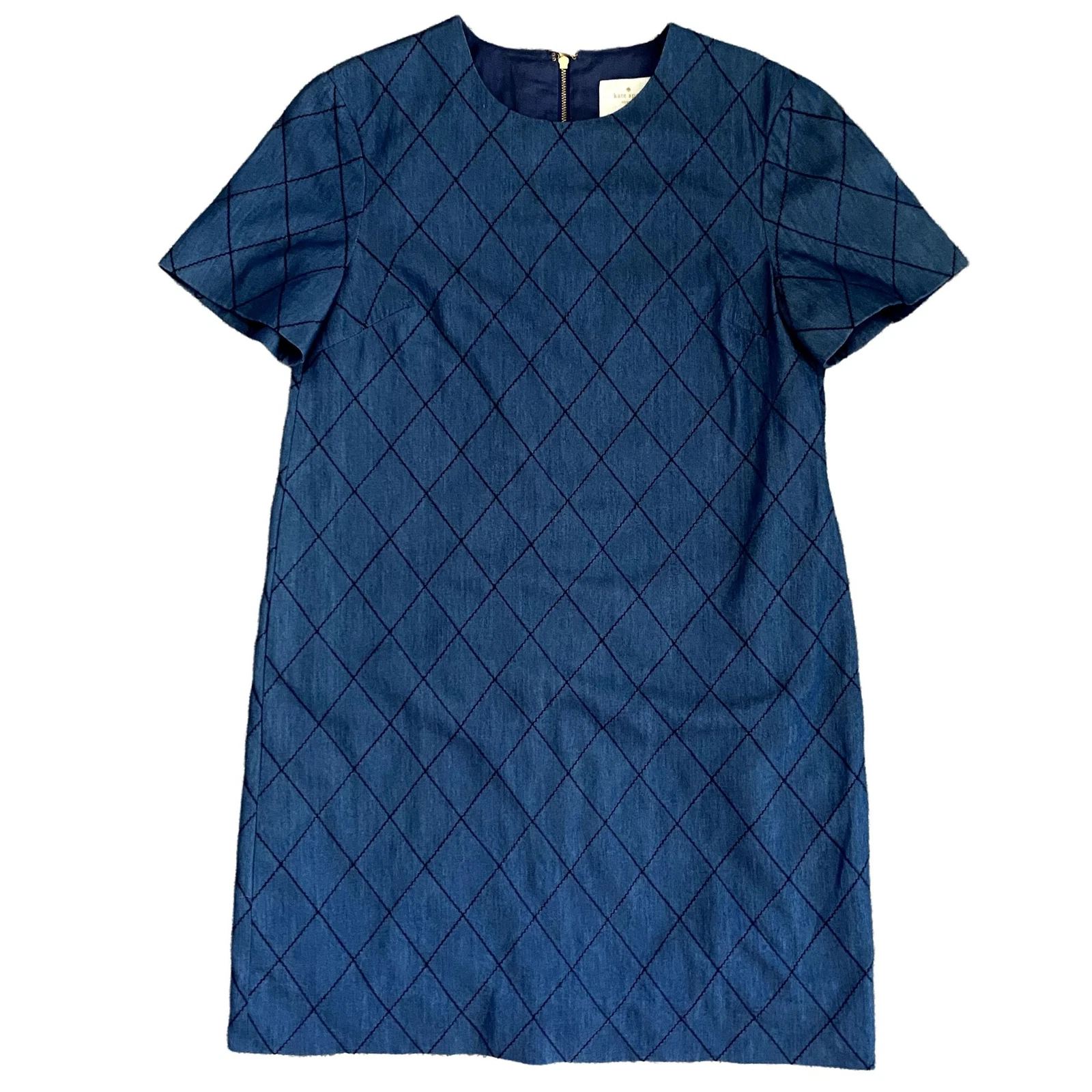 Abito a tubino trapuntato Kate Spade Chambray Blu Taglia 4