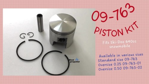 For Snowmobile Ski Doo Alpine 640ER Right Piston kit 09-763 420-9944-65 STD+Ring - Video 1 of 1