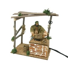 Pastore per Presepe in Movimento Il Cestaio Statuina Terracotta 10 cm