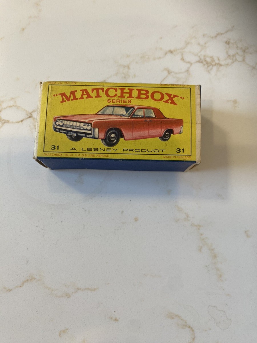 Vintage Lesney Matchbox Series No 31 Lincoln Continental Blue with