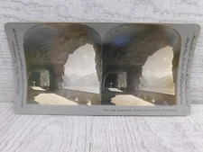 Stereoview Card KeystoneView Co 1901 Axenstrasse Tunnel Lake Lucerne Switzerland