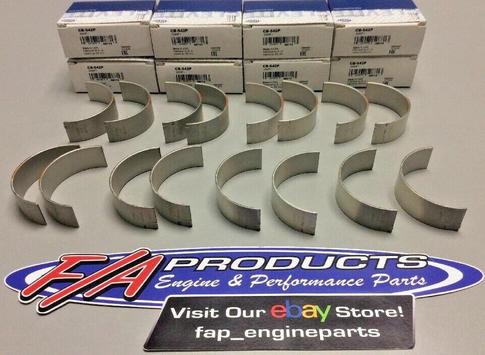 Juego de 8 cojinetes de varilla de conexión Clevite CB542P Oldsmobile + motores Cadillac V8 Foto 2 de 4