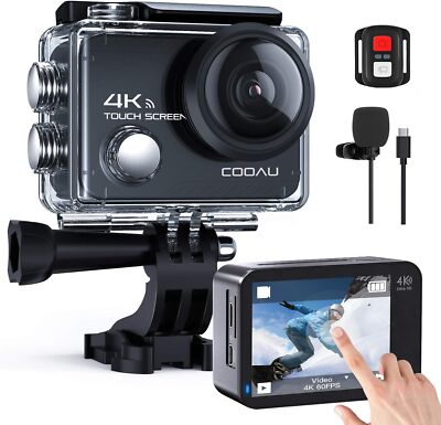 COOAU Action Cam 4K20MP Touchscreen WiFi Sport Kamaras mit EIS,40M Wasserdichtes