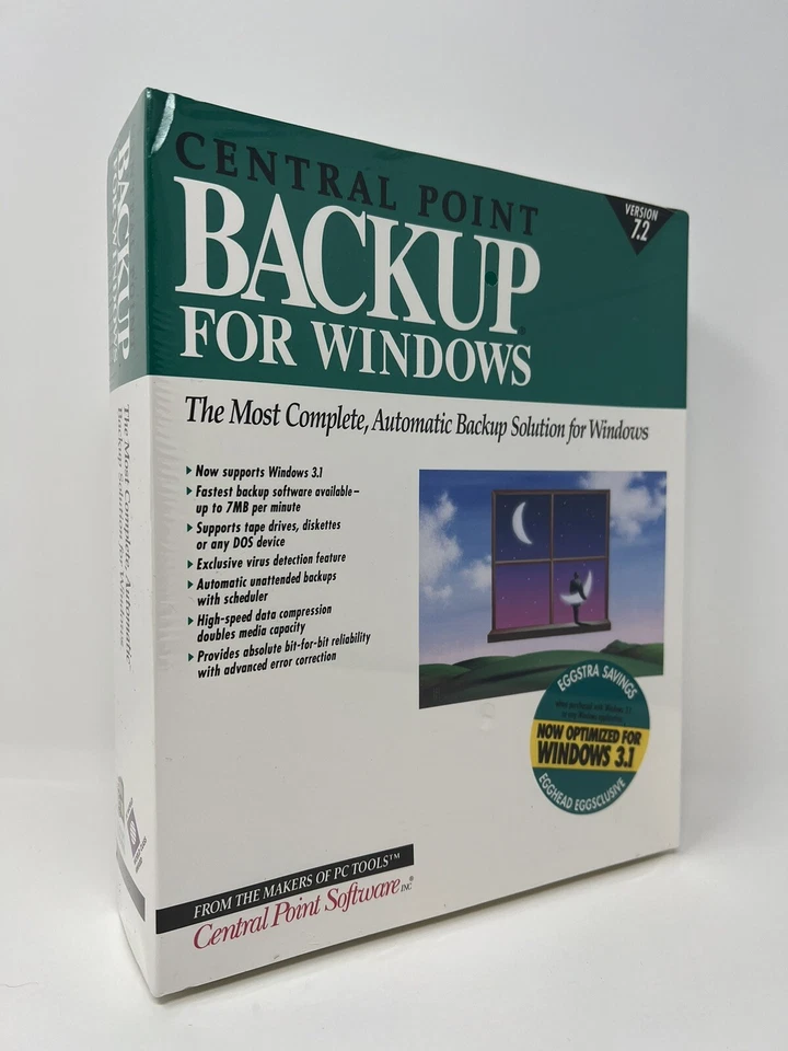 Central Point Backup for Windows Version 7.2 Vintage Software 3.5" Disks Sealed - Image 3 of 4