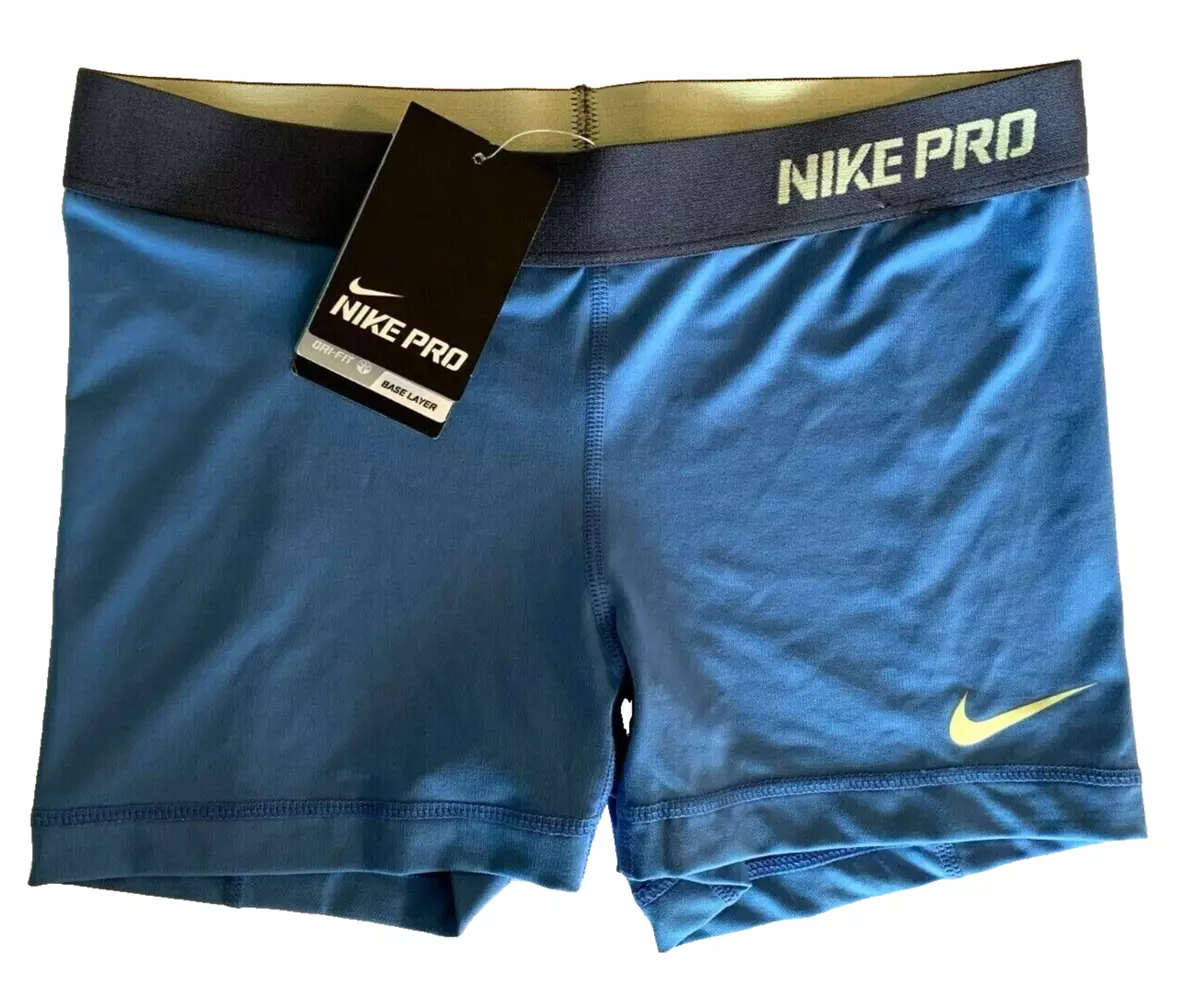 NEW! NIKE PRO [M] Women 2.5'' Compression Yoga/Volleyball Shorts-Blue  519240-428