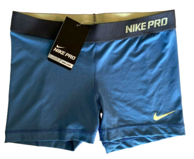 NEW! NIKE PRO [M] Women 2.5'' Compression Yoga/Volleyball Shorts-Blue 519240-428