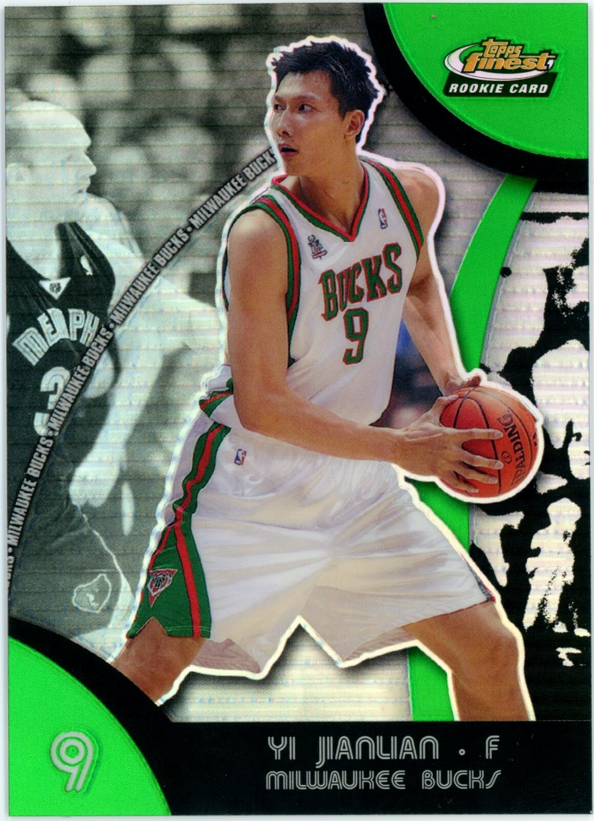 2007-08 Topps Finest Green Refractor Yi Jianlian RC 134/149 #73