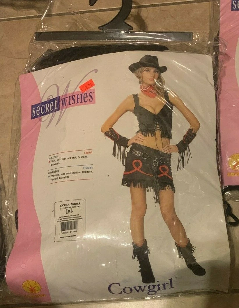 Secret Wishes Cowgirl Frisky Dress Costume NEW in packaging Extra