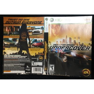 Need For Speed Undercover Xbox 360 Cover Art Only (NO Game