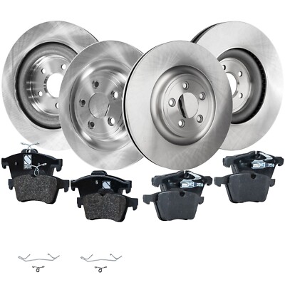 Front and Rear Brake Disc and Pad Kit For 2009-2015 Jaguar XF Organic