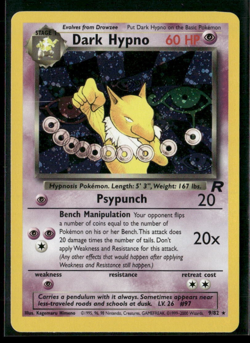 Dark Hypno Holo Rare NM Near Mint 9/82 Pokemon 2000 Team Rocket
