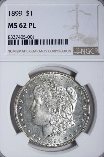 BU 1899 Morgan Silver Dollar NGC MS62 PL Proof-Like, Semi-Key Date! ISEFM