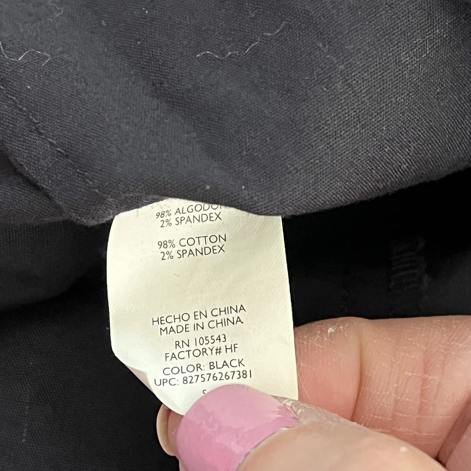 Camisa Top Daisy Fuentes Mujer Talla S Negra Cuello Largo Cuello en V Cremallera Lateral Foto 4 de 4