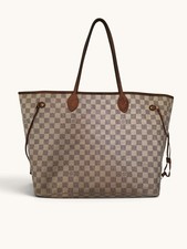 Luis Vuitton borsa a spalla tote Neverfull GM taglia grande Damier Azur