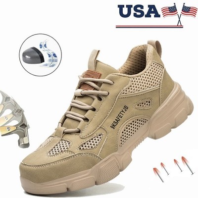 Men Work Boots Steel Toe Lightweight Shoes Indestructible Anti-smash Shoes 8-12