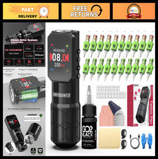 Wireless Tattoo Gun Kit - 1500mAh Battery, Smart Tattoo Pen, Complete Set for Be