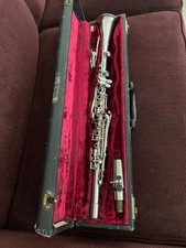 Vintage Silver Metal Clarinet - Pedler Co. Elkhart, IN Mid Century MCM
