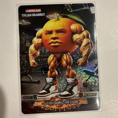 Italian Brainrot Lamincard U Din Din Din Dun Muscle Orange Holo Card Rare #140