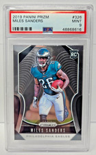 2019 Prizm Eagles Star - MILES SANDERS Rookie RC Football Card PSA 9 MINT