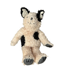 Jellycat Old Friend Pup 14  Curly Plush Stuffed Dog Cream Black Retired HTF