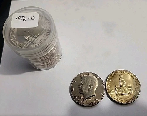 1976 D KENNEDY 50C Half Dollar Roll 20 Coins UNc From Mint Set Free Shipping