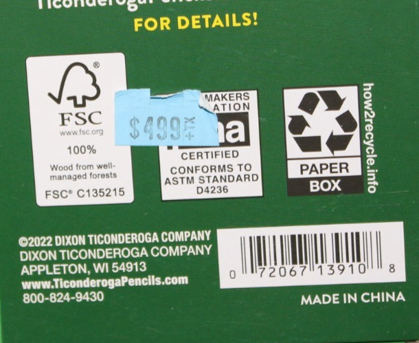 Ticonderoga Striped Wood Pencils #2 Big Lot of 6 Packs of 10! 60 total NEW WOW