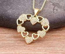 2Ct Round Cut Lab Created Diamond Women's Heart Pendant 14K Yellow Gold Plated