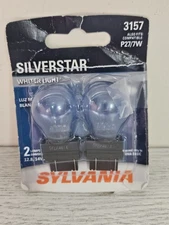 2-pk Sylvania 3157 Silverstar Auto Mini Bulbs Whiter Light *Open Pkg
