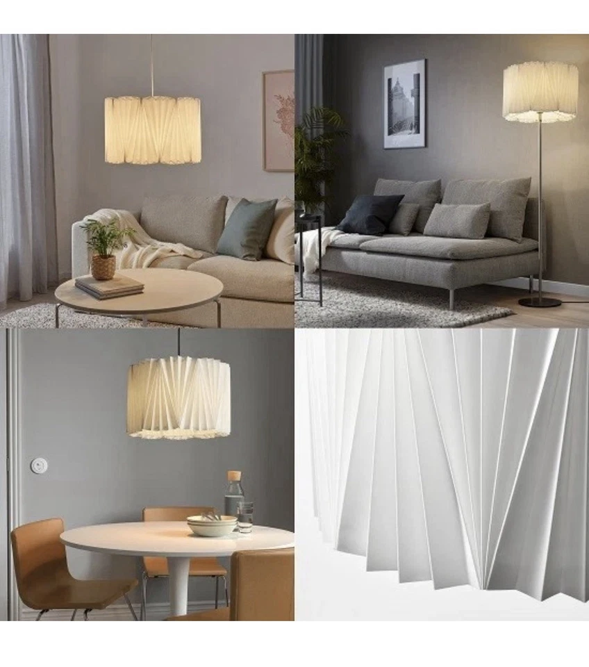 Pantalla de lámpara IKEA KUNGSHULT grande 17", plisada blanca 604.062.24 Foto 2 de 4