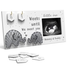 Baby Sonogram Frame set 4x3 In White Countdown Weeks Keepsake New