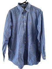 Ralph Lauren Long Sleeve Blue Cotton Button Down Dress Shirt 16.5