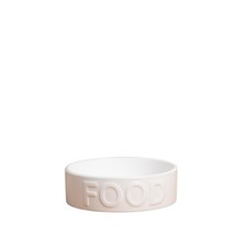 Park Life Ceramic Pet Bowl   Small White Food/Water Dish for Dogs and Cats