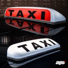19" LED Magnetic Taxi Roof Sign Light White Taxi Meter Top Sign Cab Light
