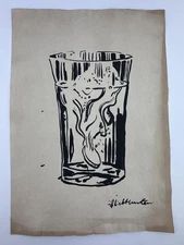 Roy Lichtenstein COA Art Painting Original Drawing Vintage Paper Signed