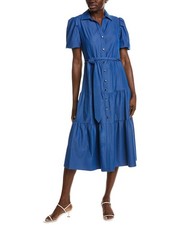 T Tahari Tiered Shirtdress Women's Blue 2