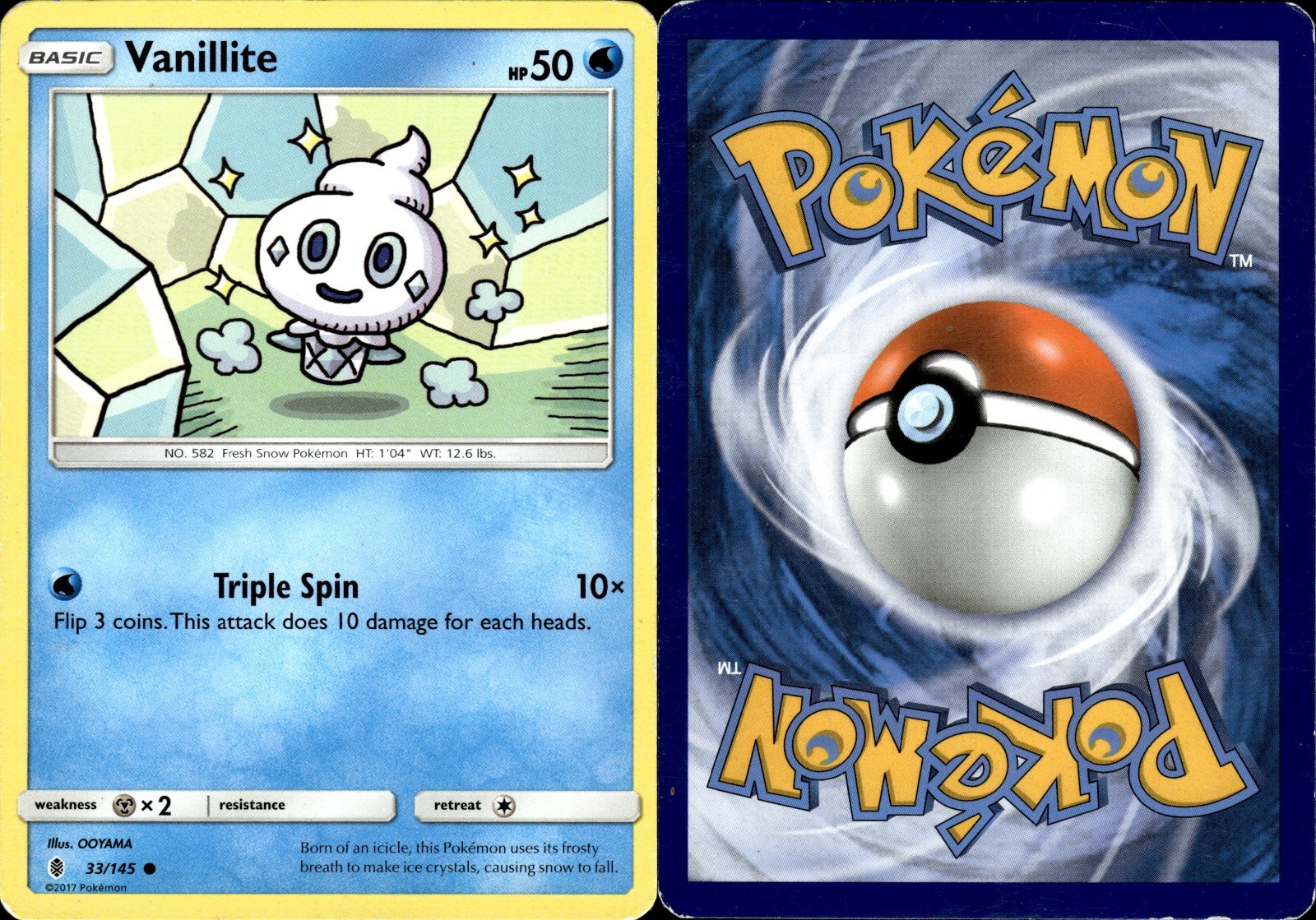 Vanillite 33/145 | Sun & Moon - Guardians Rising | Pokemon TCG | ENG | Common