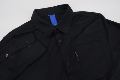 Kit And Ace Men's Large City Tech Long Sleeve Slim Fit Button Down Shirt Black