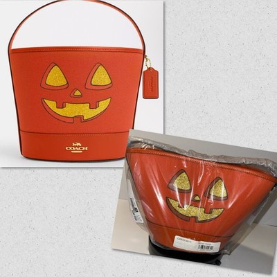 Coach Halloween Pumpkin Trick or Treat Bucket Bag *NWT*