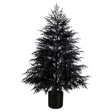 6-ft Artificial Halloween Real Touch Black Norfolk Pine Christmas Tree with