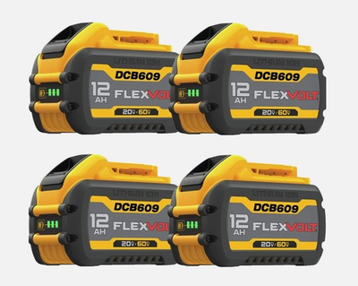 #ad 4 Pack DCB609 For DEWALT FLEXVOLT 20V 60V 12Ah MAX Li Ion Battery DCB206 DCB615 $139.38
