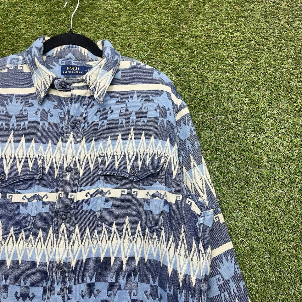 Polo Ralph Lauren Aztec Shirt Mens Medium Southwestern Aztec Beacon LS Button Up - Image 3 of 4