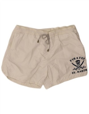 Saint Barth Mens Graphic Swimming Shorts 2XL  White Polyamide DN05