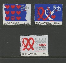 MALAYSIA 699-701, 1999 CONGRESS ON AIDS, MNH, (MY5800)