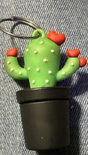 Cactus covered in Hearts Keychain EUC