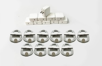 Lot of 10 Genuine Apple 30W USB-C Power Adapter with 1M USB-C Cable iPad iPhone