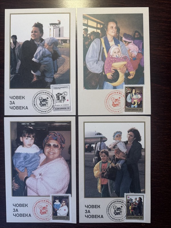 MACEDONIA FDC MAX. CARDS 1992 YEAR RED CROSS SOLIDARITY HEALTH MEDICINE STAMPS