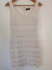 Guess Womens Dress Size 8 Y2K Festival Crochet Beige Boho Hippie