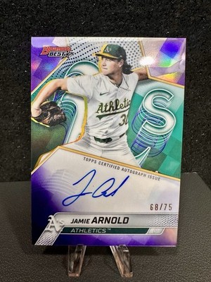 2025 Bowman's Best Jamie Arnold #B25-JA Purple Refractor Auto /75 Athletics